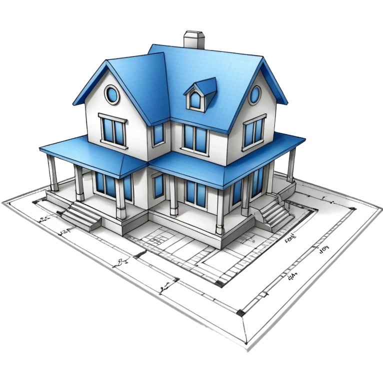 hand draw house plan on paper emoji