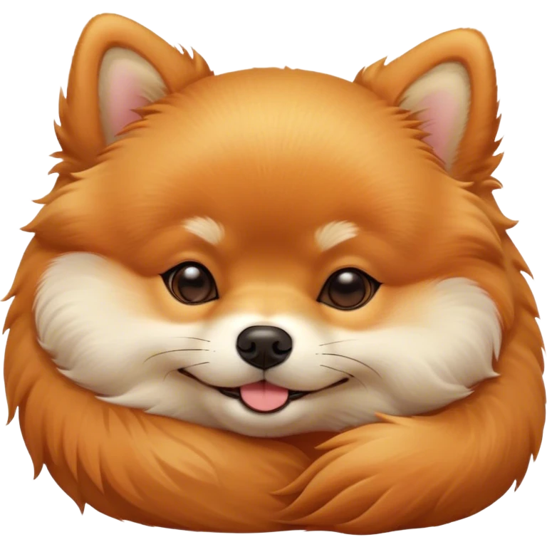 Meme-Worthy Cute Sleeping Orange Pomeranian Portrait Emoji, Head resting peacefully with a contented smile, showcasing a delightfully compact build and a luxuriously soft, fluffy orange Fur, eyes shut in a serene nap, Simplified yet hilariously adorable features, highly detailed, glowing with a soft, drowsy light, high shine, relaxed and utterly lovable, stylized with an air of playful laziness, bright and heartwarming, soft glowing outline, capturing the essence of a comically sleepy companion, so meme-worthy it feels like it could instantly become the next viral sensation of adorable slumber! emoji
