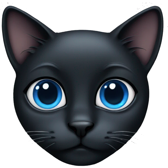 Black cat blue eyes  emoji