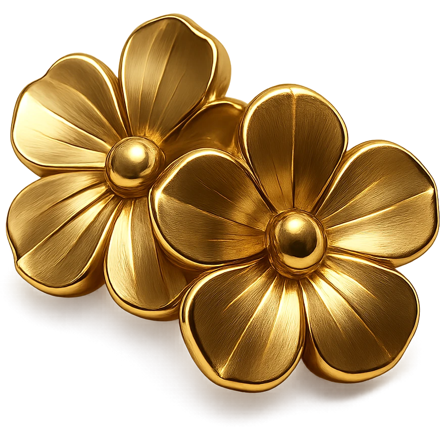 Change the flowers in the image to match the same gold color and style as the badge, blending seamlessly with the gold theme. Keep the chibi ninja girl, sparkly effects, and badge shape unchanged. Maintain transparent background, sized for Twitch or Discord use. emoji