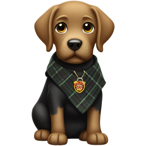 Black Labrador wearing a kilt emoji