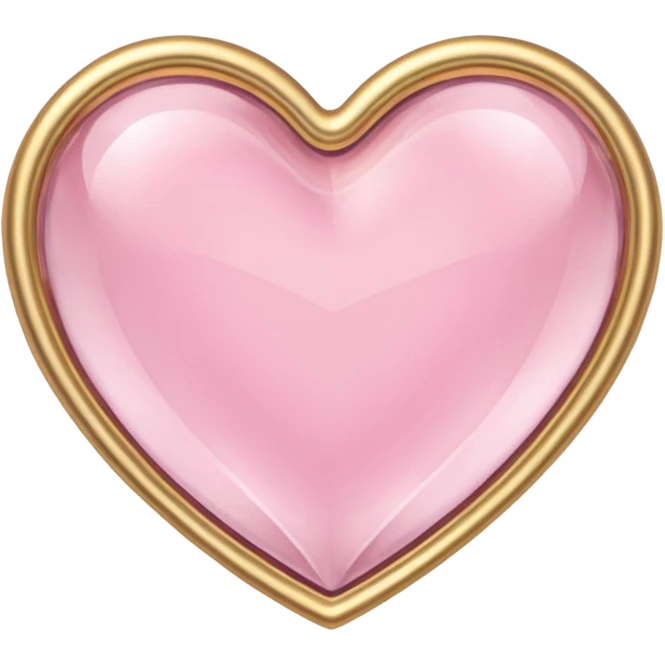 Crystal Pastel Golden Heart 3D emoji