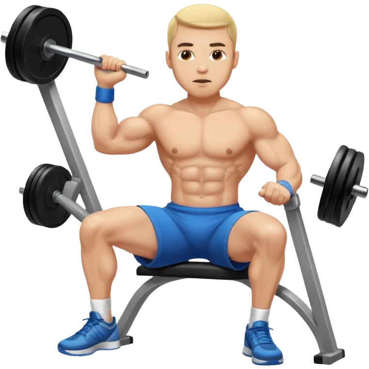 ligth man exercising on the gym emoji