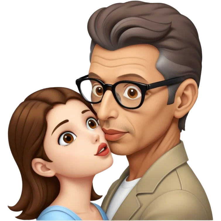 Jeff goldblum kissing brown haired girl emoji