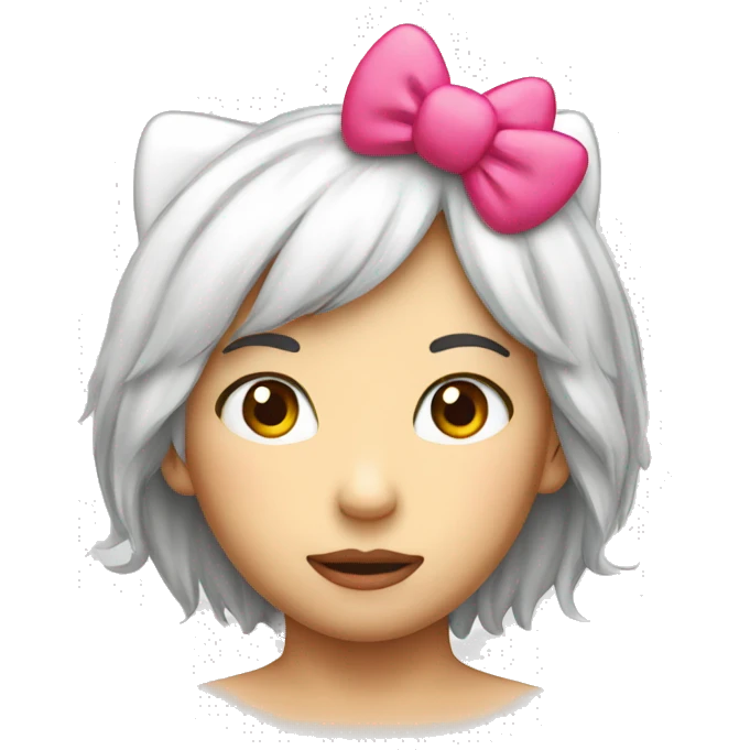 🤨 face with hello kitty head emoji