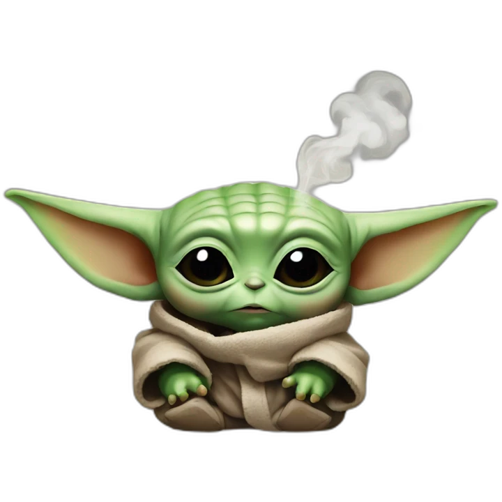 Baby yoda Smoke  emoji