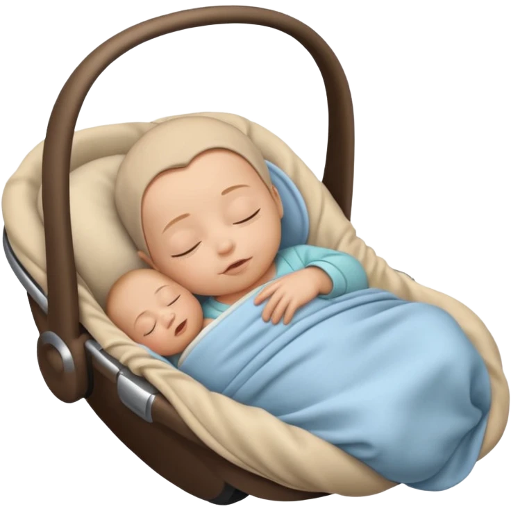 Baby sleeping in car emoji