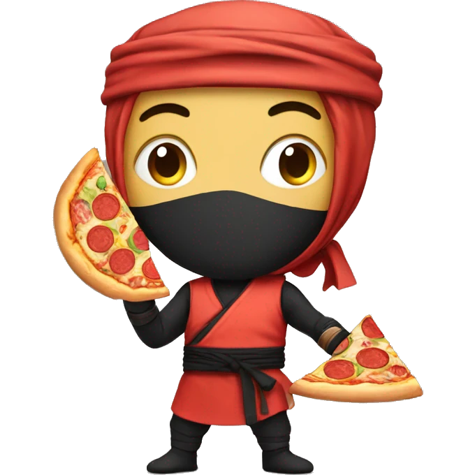 Ninja with pizza emoji