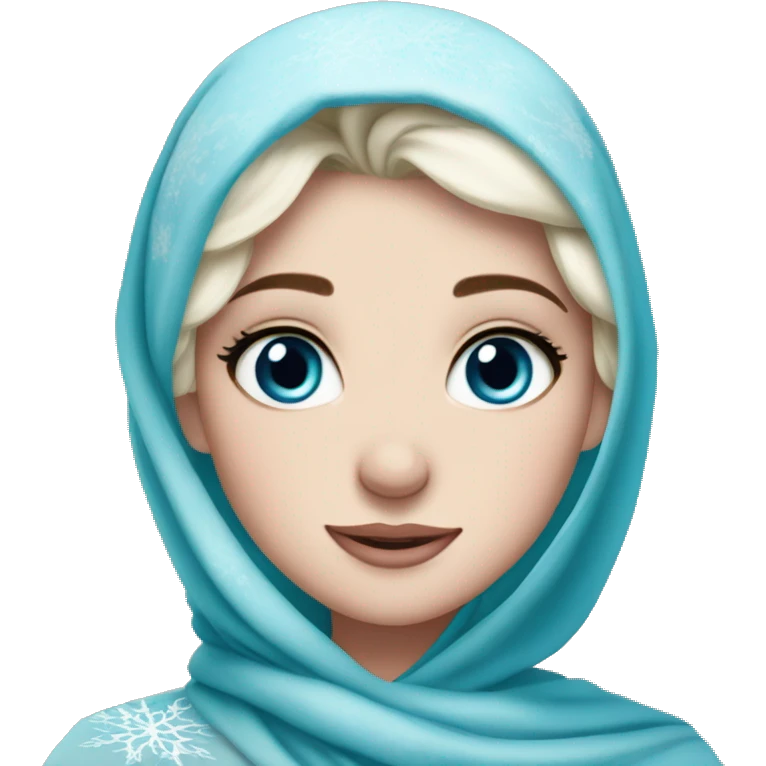 Hijabi elsa princess freckless blue eyes  emoji