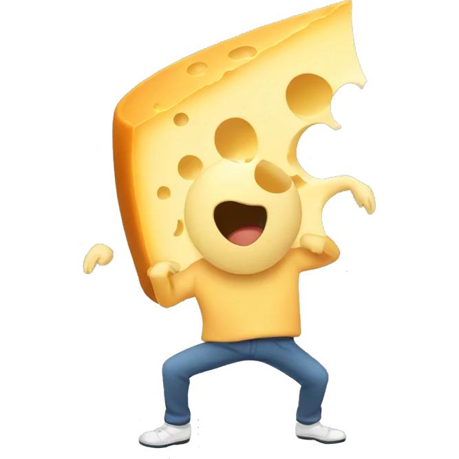 a cartoon of a cheese dancing emoji