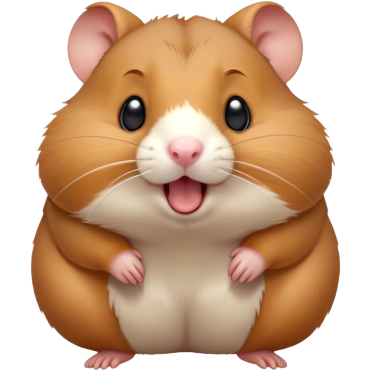 Cinematic Cute Yawning Brown Hamster Portrait Emoji, Head tilted slightly with a dramatic, wide-open yawn, showcasing a smooth, rich brown coat with tiny droopy ears, round dark eyes barely open in drowsy contentment, Simplified yet irresistibly adorable features, highly detailed, glowing with a soft, cozy glow, high shine, relaxed yet expressive, stylized with a touch of whimsy, bright and endearing, soft glowing outline, capturing the essence of a sleepy yet affectionate hamster, so drowsy it feels like it could stretch out of the screen and curl up for a nap! emoji