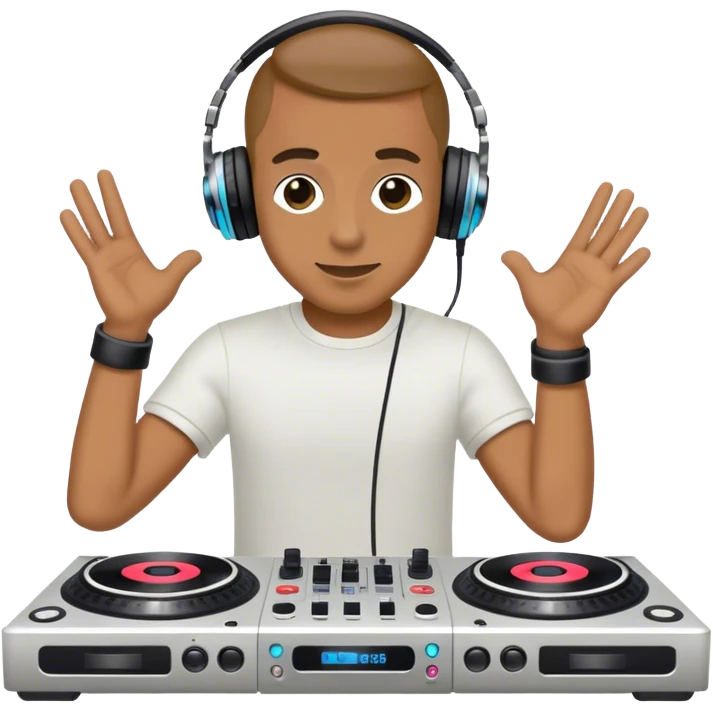 A guy djing on cdjs  emoji