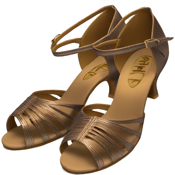 Pair of Latina dance shoes bronze colour  emoji