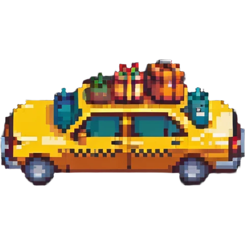 taxi cab airport transfer with luggage emoji