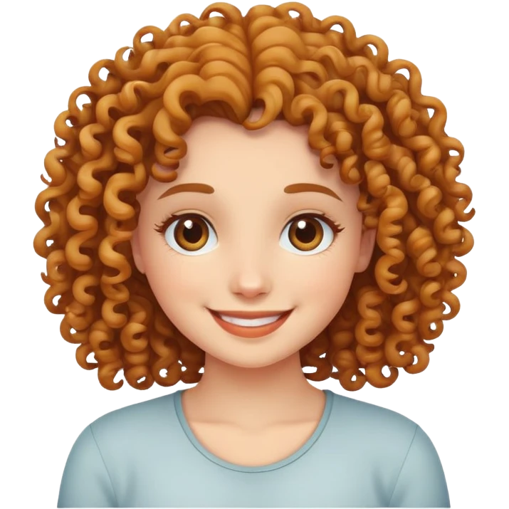 curly girl smiling emoji
