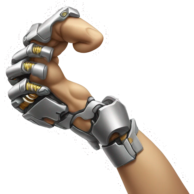Cyborg arm only flexing bicep and shoulder emoji