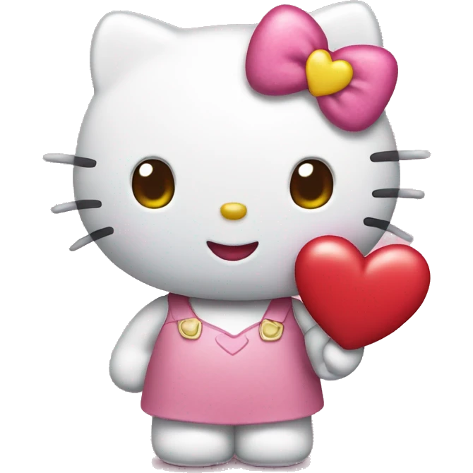 hello kitty with heart emoji
