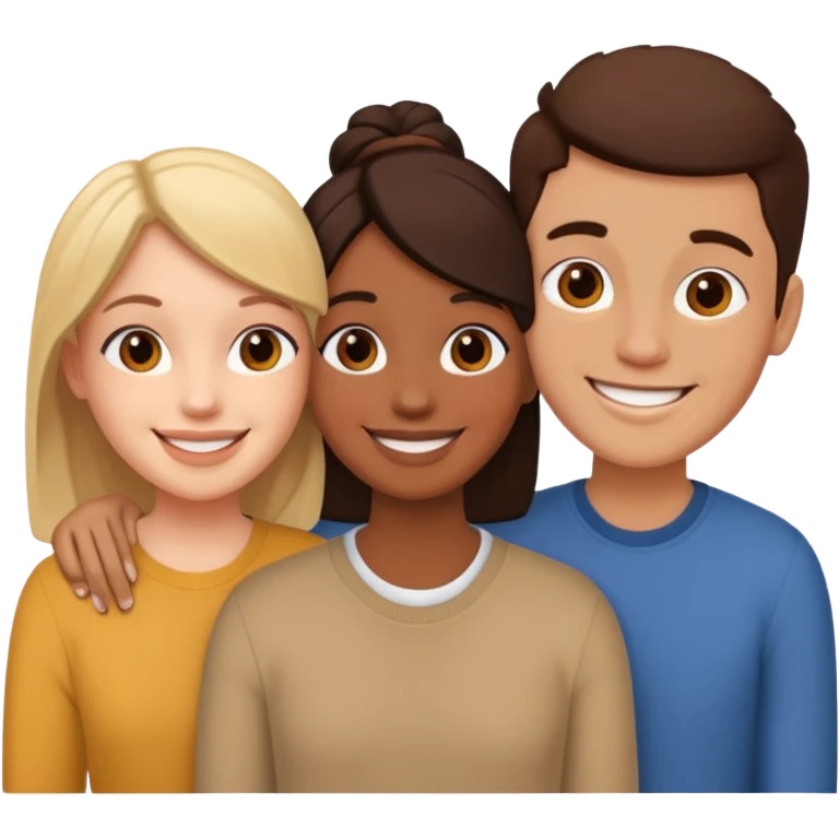 three intrelaced friends emoji