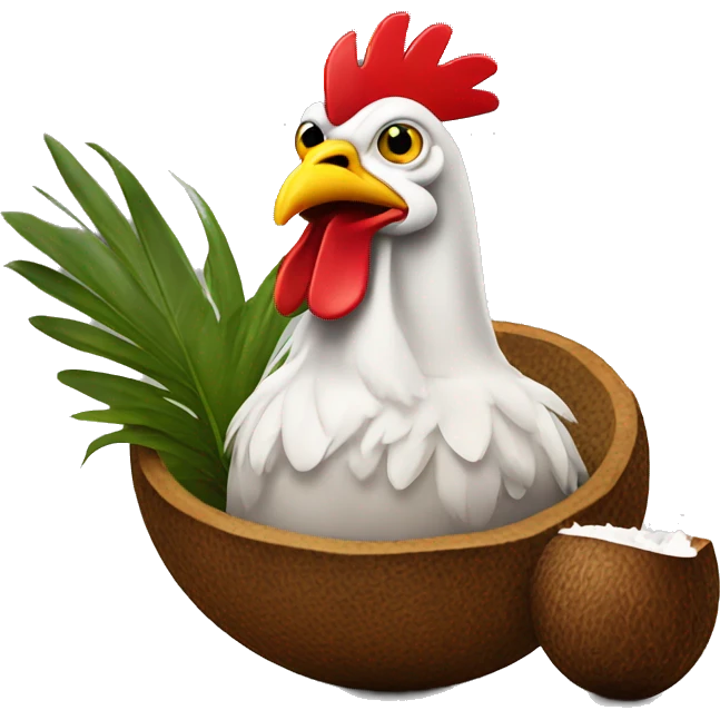 chicken in a coconut bra smoking a cigar  emoji