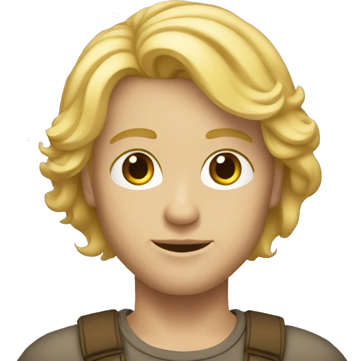 En dreng der har langt blonde hår emoji
