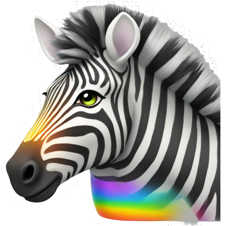 Rainbow colored zebra emoji