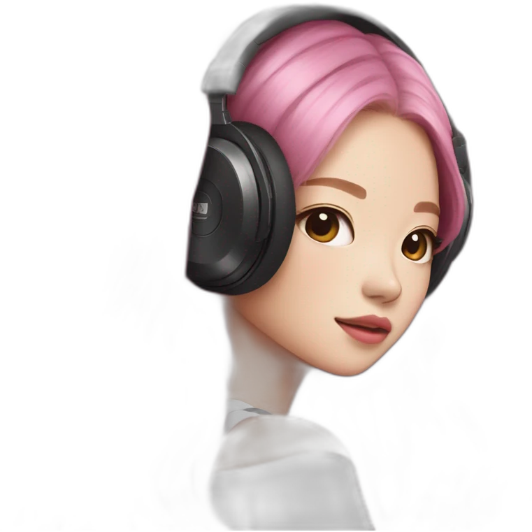 Blackpink jennie wearing headphones vibing to the music emoji