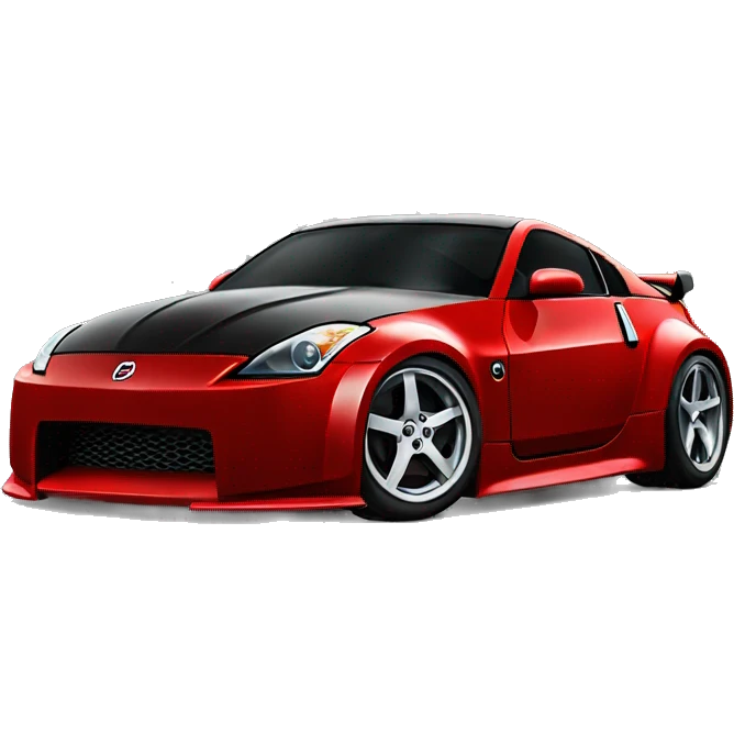 Red 350z black hood  emoji