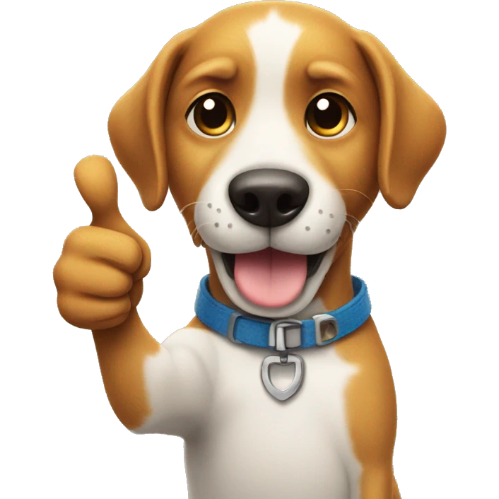 Dog giving thumbs up emoji