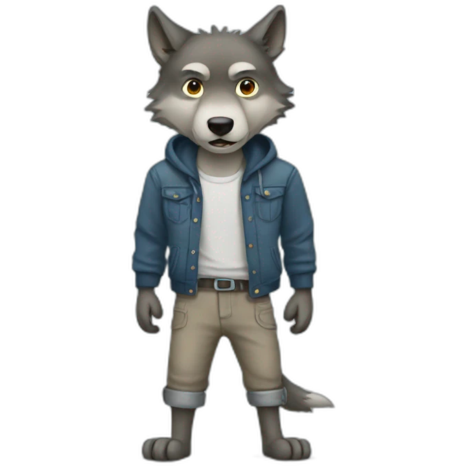 wolf wearing pants emoji