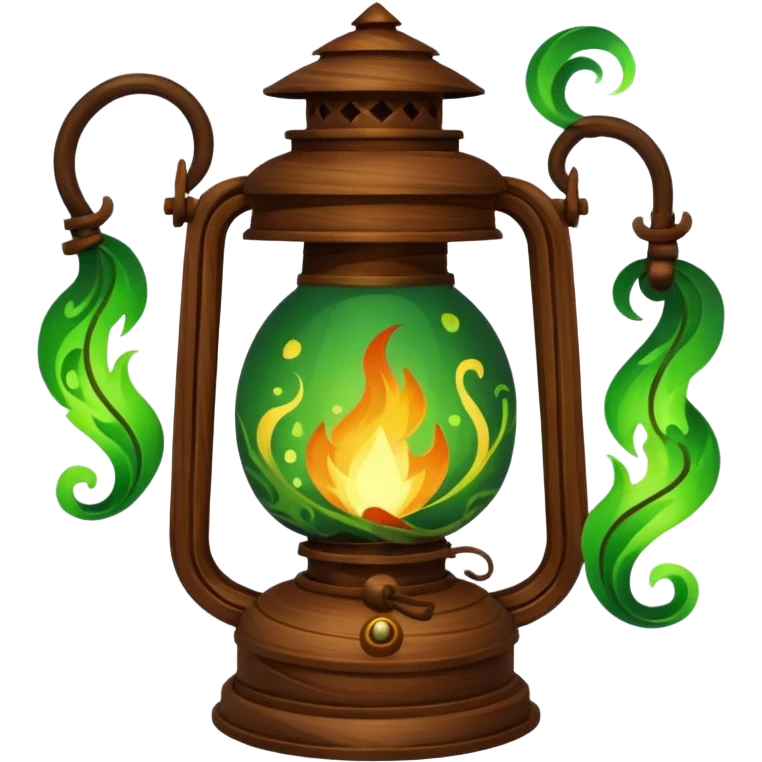 green fire brown lanttern emoji