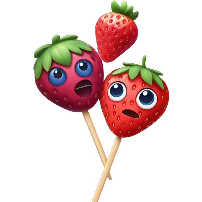 strawberry and blueberry and raspberry on a stick  emoji