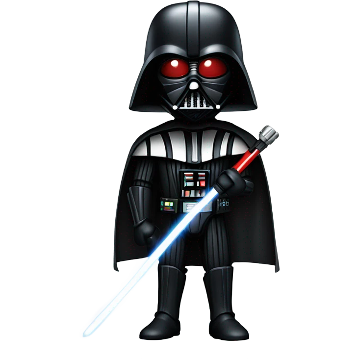 Darth Vader with a saber staff and a menacing look  emoji