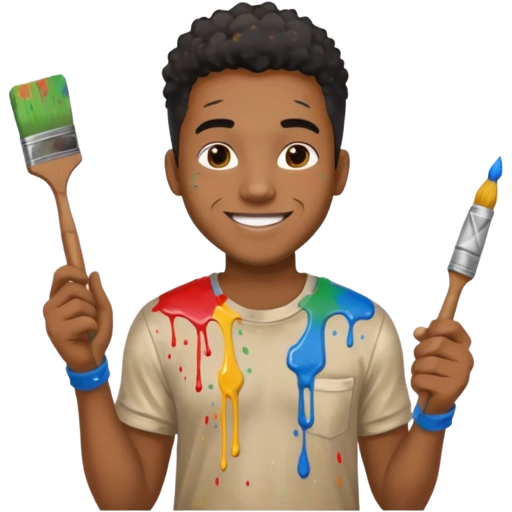 Street Painter black man emoji