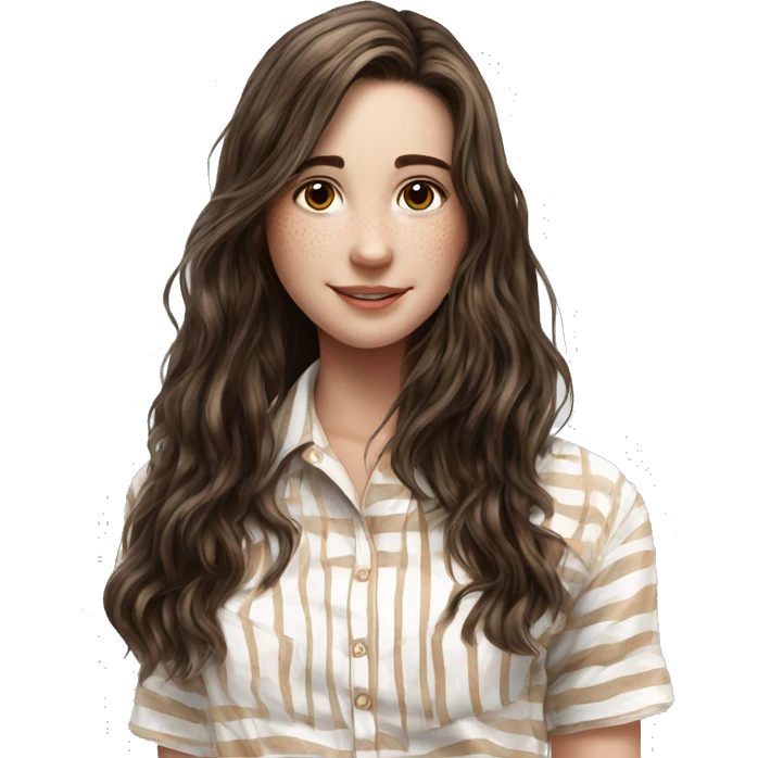 beautiful girl in striped shirt emoji