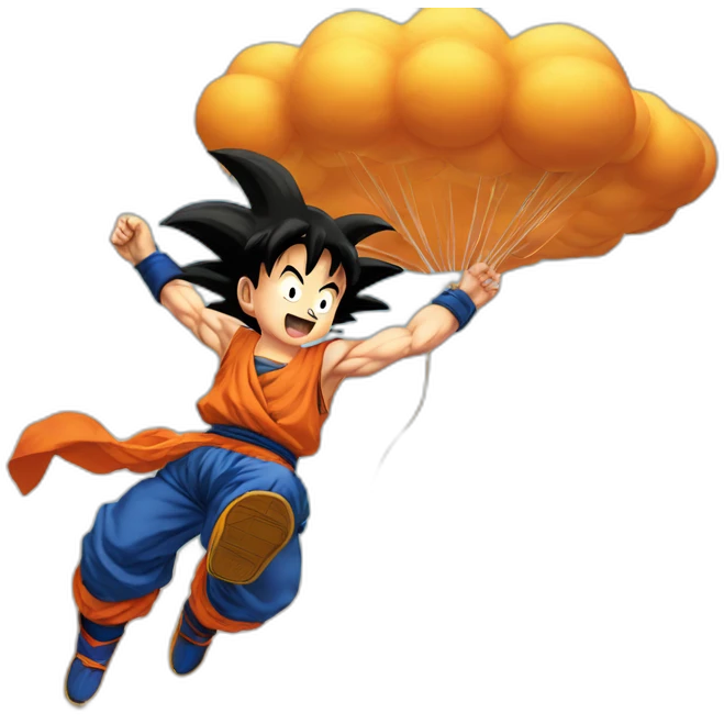 Goku boy on his flying cloud emoji