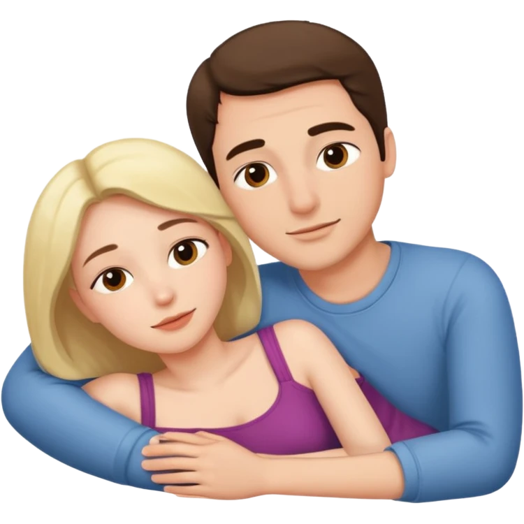 Naked man and woman laying together emoji