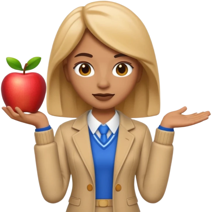 A 3D emoji with a apple Memoji style that the depicts a person who is learning to become a fashionista as her highchool extended profile. She is young in a highschool age. emoji