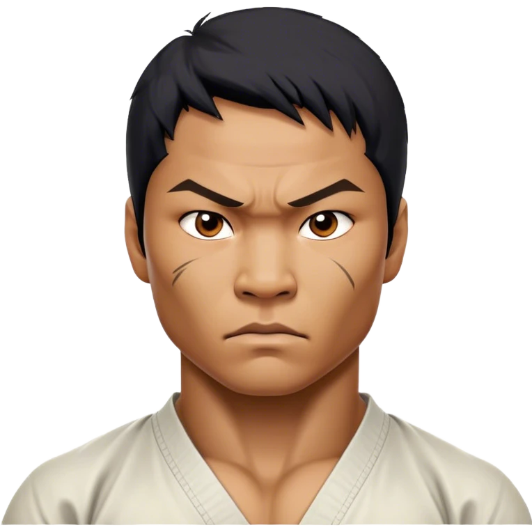 ​Cinematic Realistic Portrait of Tony Jaa, a close-up depiction capturing his intense, determined expression and finely detailed features, rendered with dramatic natural lighting that emphasizes his rugged athleticism and unmistakable martial arts presence, emoji