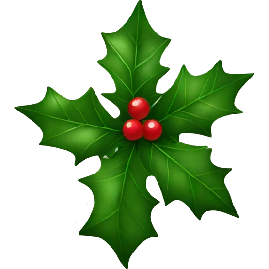 christmas holly bow emoji