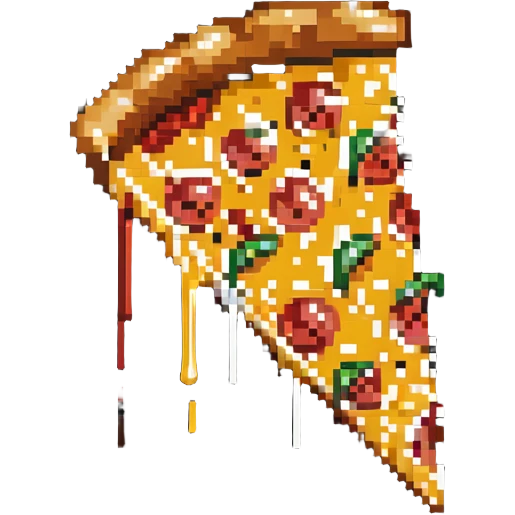 pizza slice with cheese stretching emoji