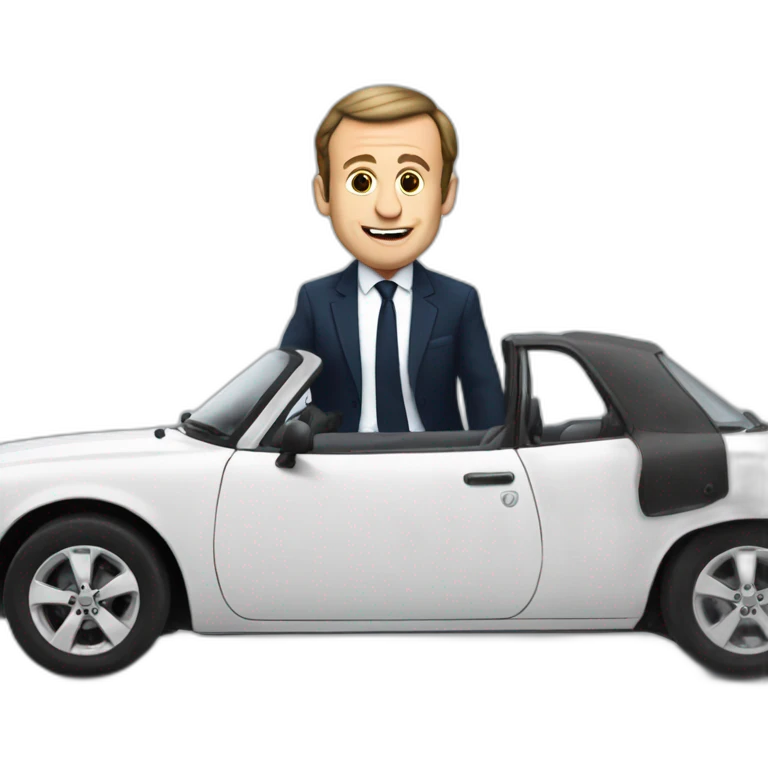 macron dans une voiture emoji