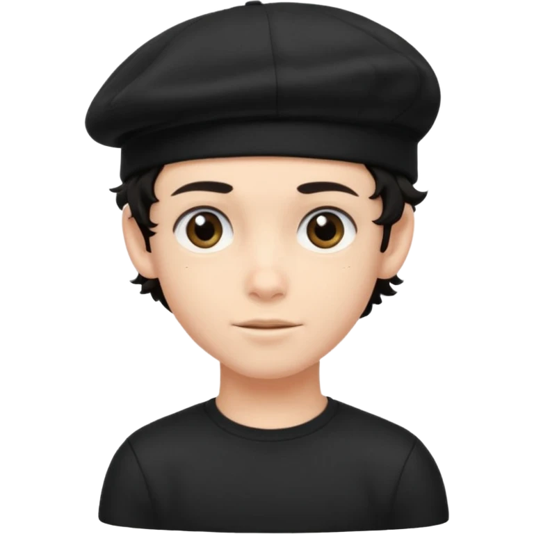 young boy dark hair with flat skullcap and curly sidelocks emoji