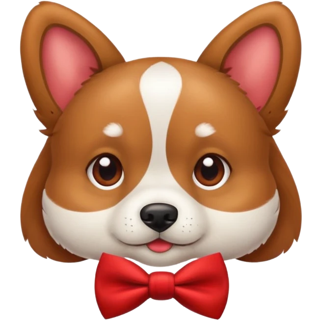 cute dog with a bow tie emoji