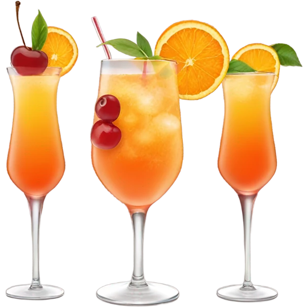 Three orange cocktails emoji