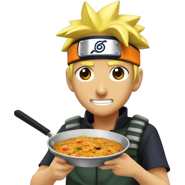 Naruto comiéndose una paella  emoji