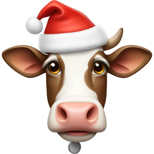 cow wearing a santa hat emoji
