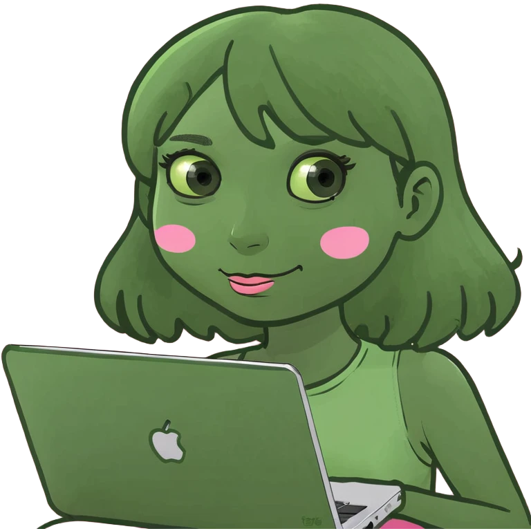 Girl with cute pink laptop  emoji