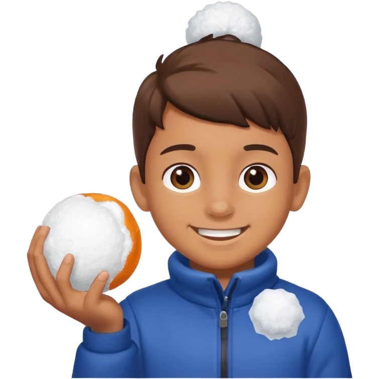 kid with sweated holding snowball emoji