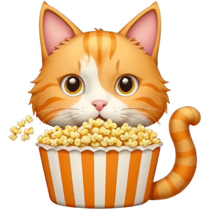 cat eat pop corn emoji