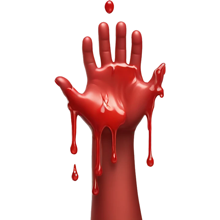 red color dripping from human hand emoji